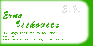 erno vitkovits business card